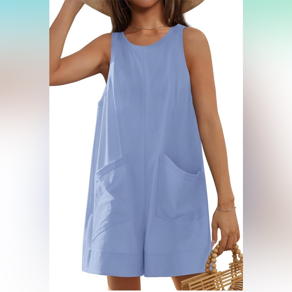 Sleeveless Blue Jumpsuit